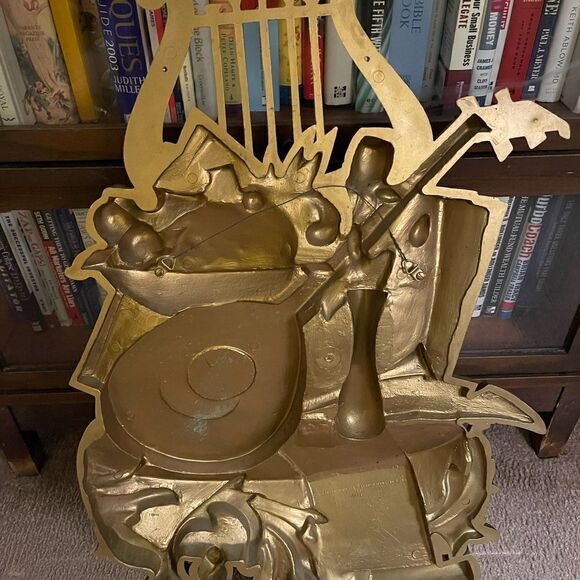 1971 SYROCO #7236 Music Theme Fruit Wall Hanging Plaque Vintage Mandolin Harp - Picture 5 of 5